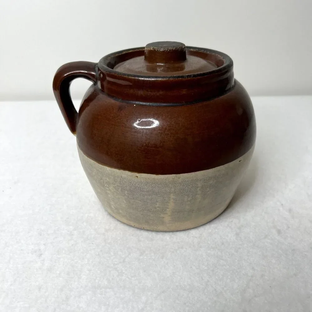 Antique 1920s Robbins Ransbottom Stoneware Bean Pot Crock